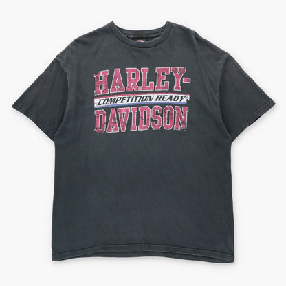 Vintage HARLEY DAVIDSON "Competition Ready" Sauk Prairie Black USA Made T-Shirt (XL)