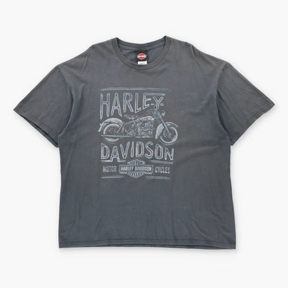 Vintage HARLEY DAVIDSON Retro Drive-In Theatre Faded Black Motorcycle Tee (XXL)