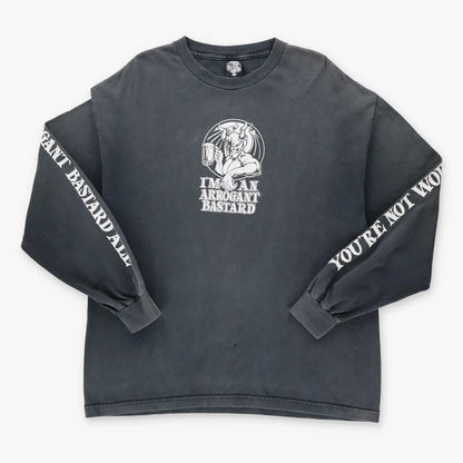 Vintage ARROGANT BASTARD Stone Brewing Ale Faded Long Sleeve T-Shirt (XL) Vintage Sole Melbourne