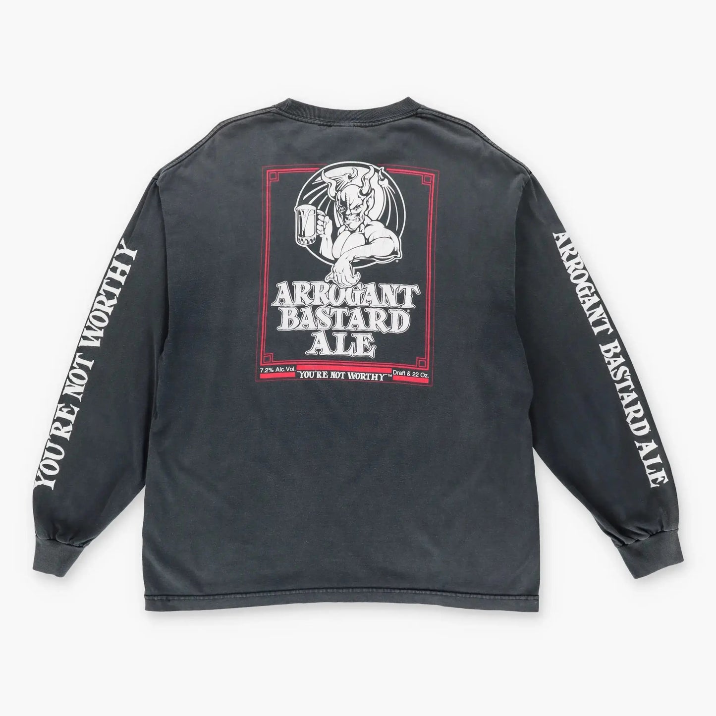 Vintage ARROGANT BASTARD Stone Brewing Ale Faded Long Sleeve T-Shirt (XL) Vintage Sole Melbourne
