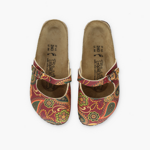 BIRKI'S BIRKENSTOCK 'Maria' Paisley Leather Mary Jane Clogs (37/M4/W6)