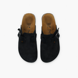 BETULA BIRKENSTOCK 'Boston' Black Suede Clogs (39/M6/L8)