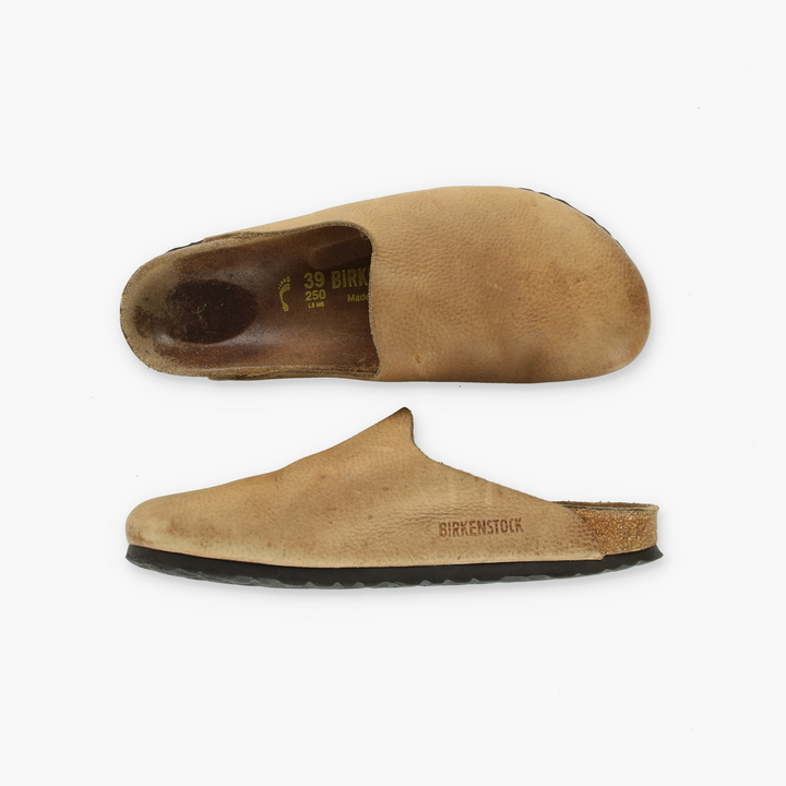 BIRKENSTOCK 'Amsterdam' Tan Leather Clog (39/M6/L8)