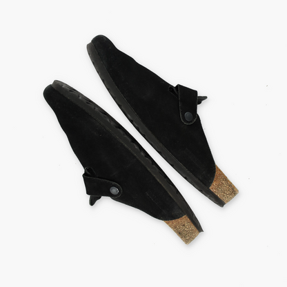 BIRKENSTOCK 'Boston' Black Suede Clogs (43/M10)