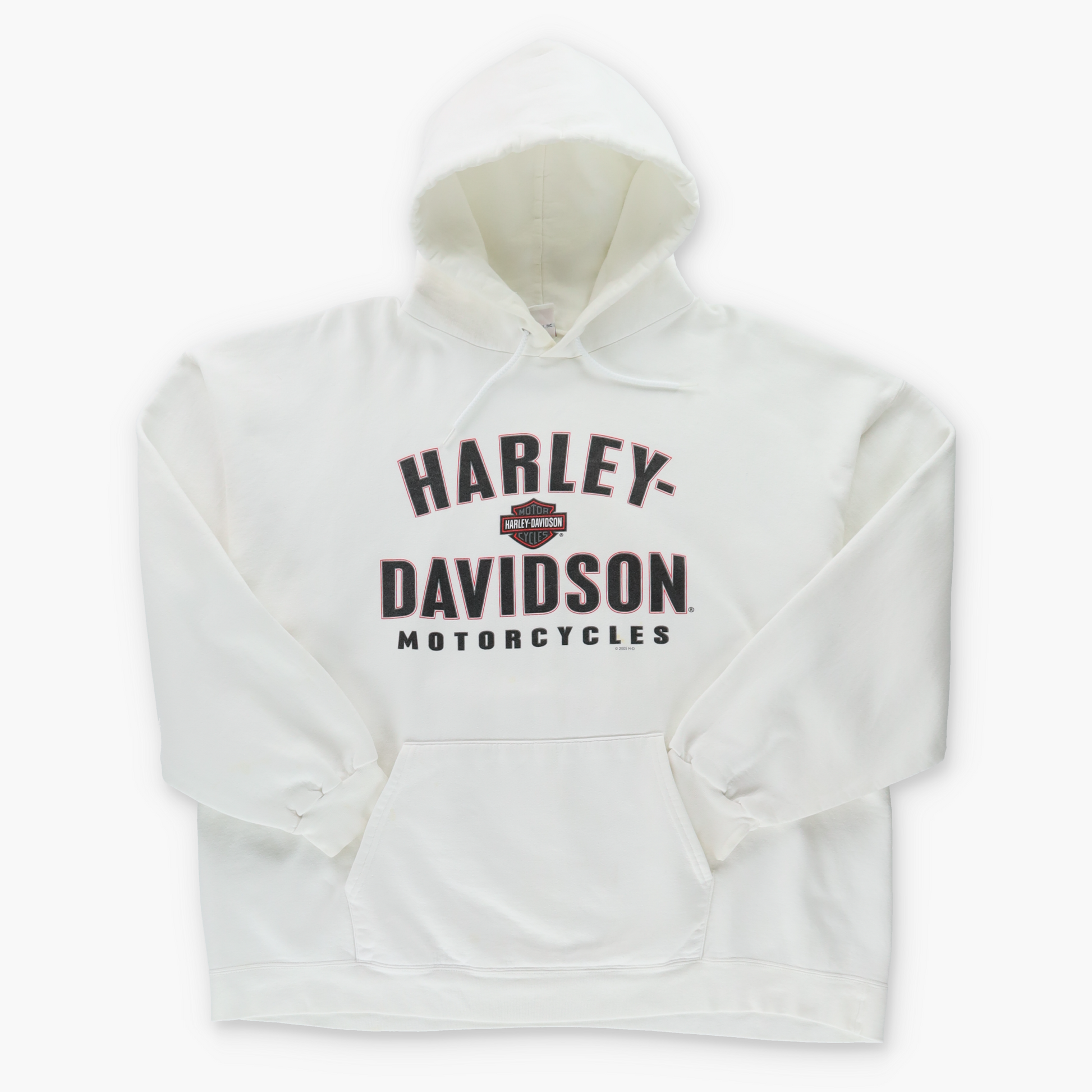 Vintage HARLEY DAVIDSON White Motorcycle Hooded Sweatshirt (XL-XXL) Vintage Sole Melbourne