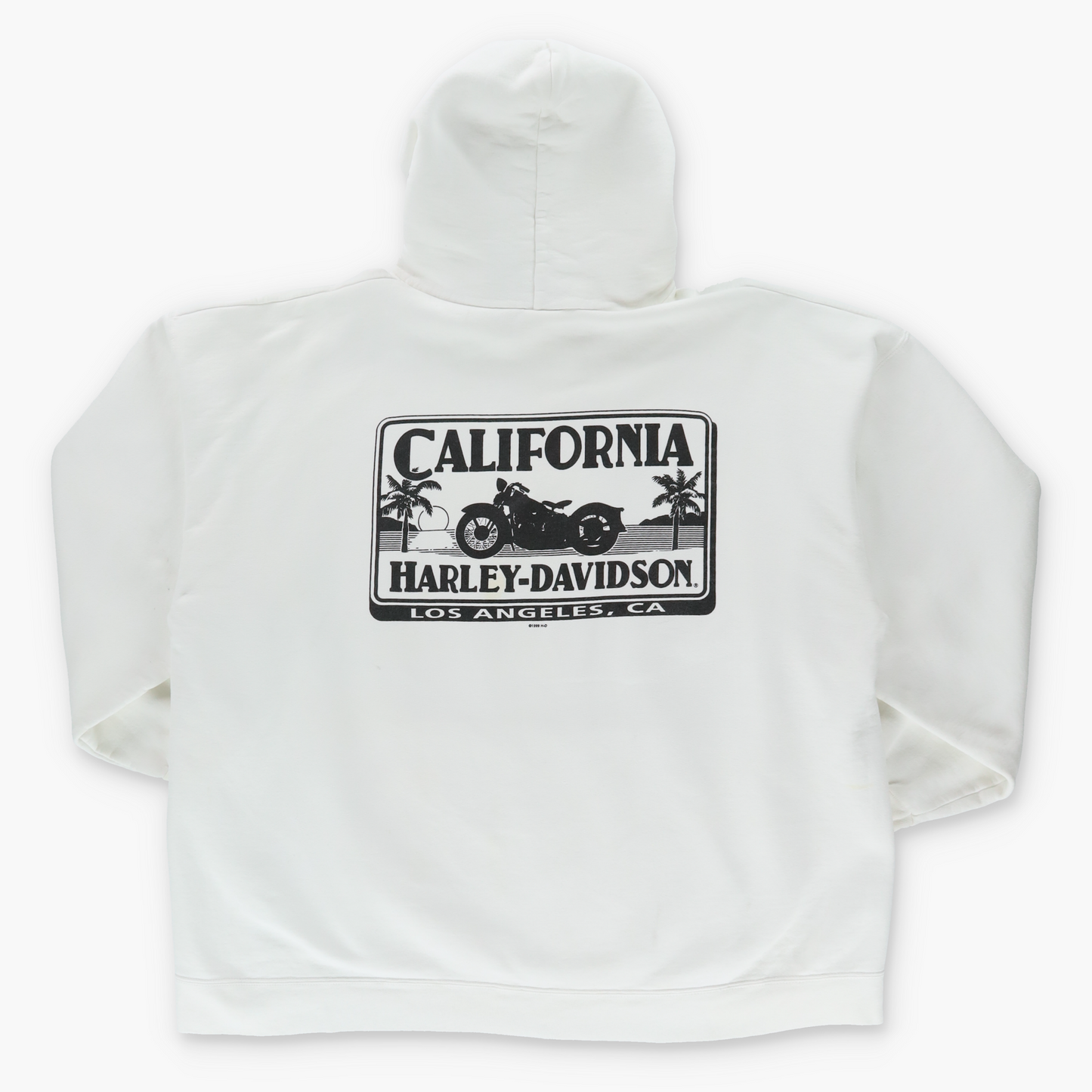 Vintage HARLEY DAVIDSON White Motorcycle Hooded Sweatshirt (XL-XXL) Vintage Sole Melbourne