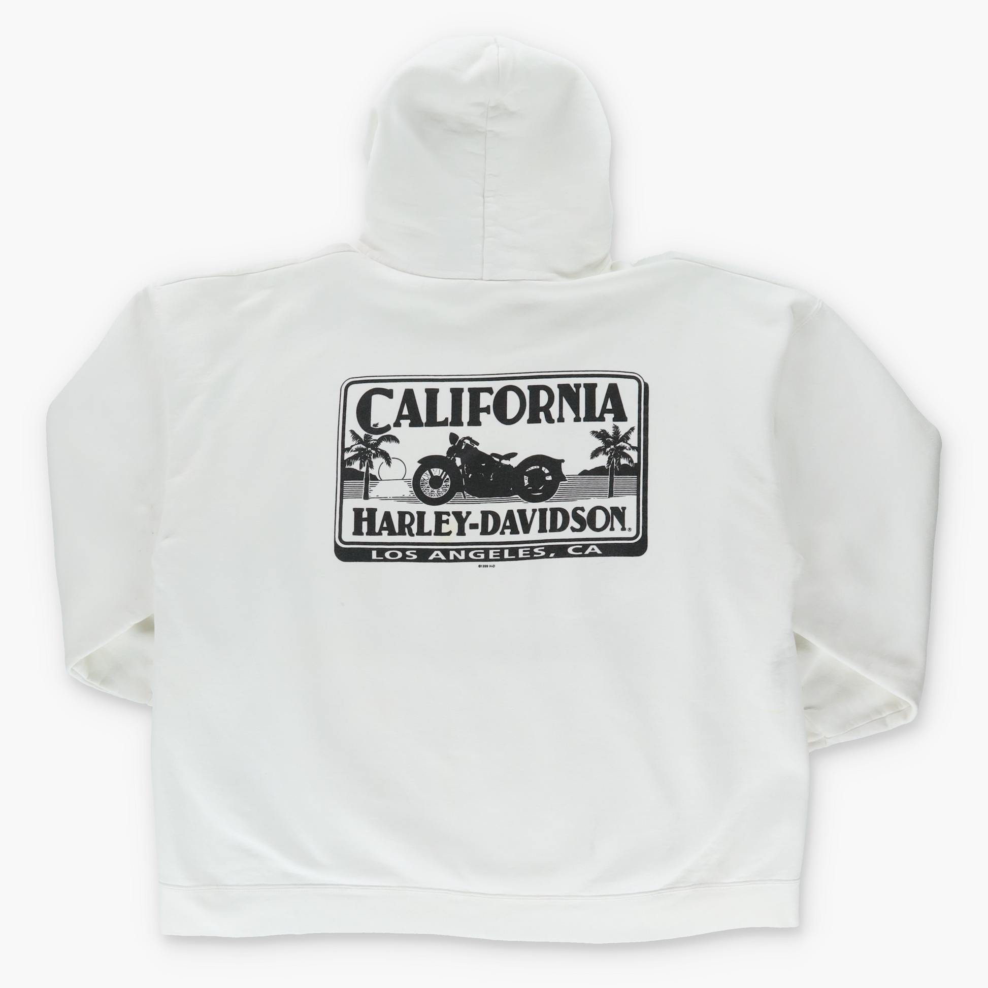 Vintage HARLEY DAVIDSON White Motorcycle Hooded Sweatshirt (XL-XXL) Vintage Sole Melbourne