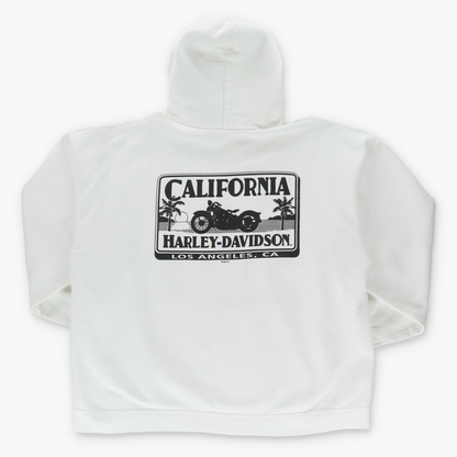 Vintage HARLEY DAVIDSON White Motorcycle Hooded Sweatshirt (XL-XXL) Vintage Sole Melbourne