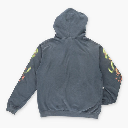 Vintage Y2K Cradle Of Filth Grunge Black & Green Metal Band Hooded Sweatshirt (L)