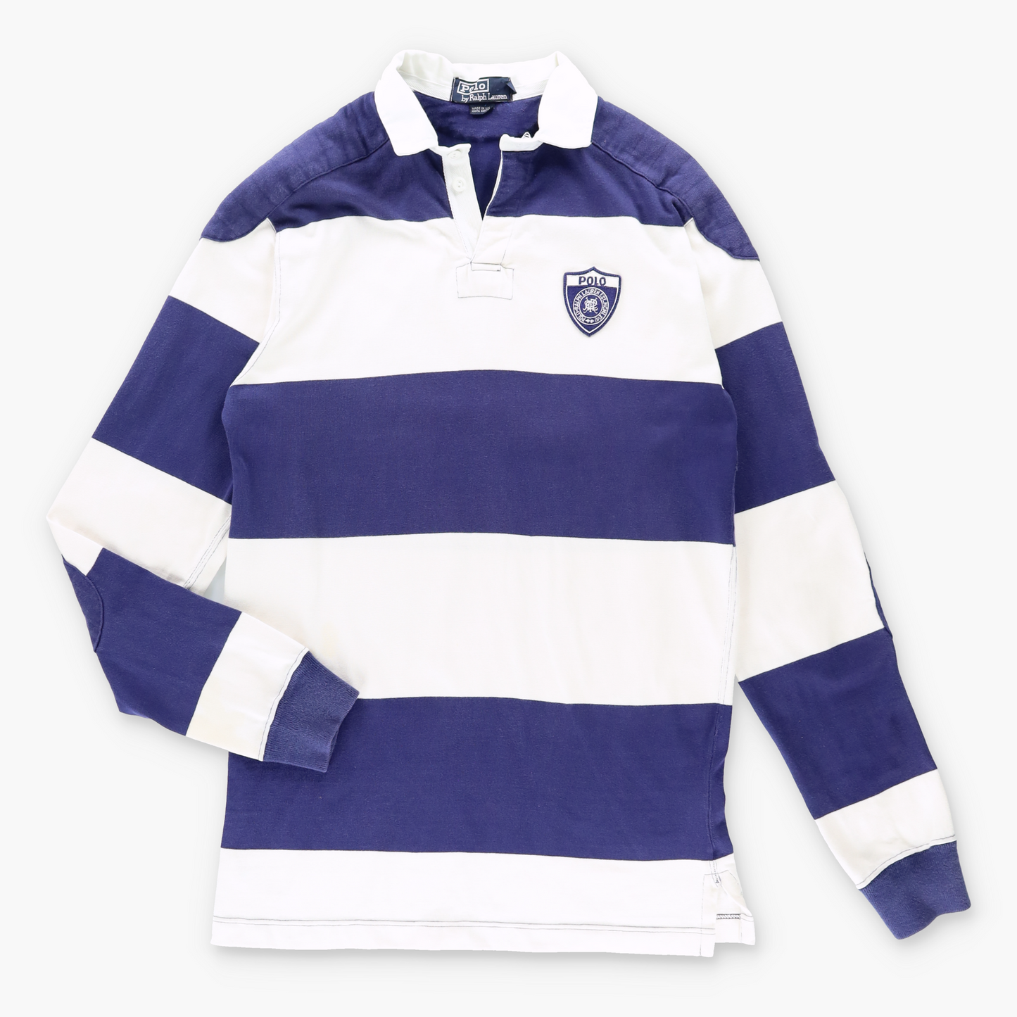 Vintage POLO RALPH LAUREN Stripe USA Made Navy & White Rugby Sweatshirt (L) Vintage Sole Melbourne