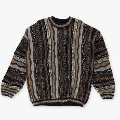 TUNDRA Coogi Style Brown Toned Sweatshirt Knit (XL)