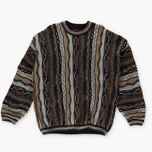 TUNDRA Coogi Style Brown Toned Sweatshirt Knit (XL)