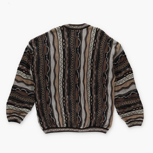 TUNDRA Coogi Style Brown Toned Sweatshirt Knit (XL)