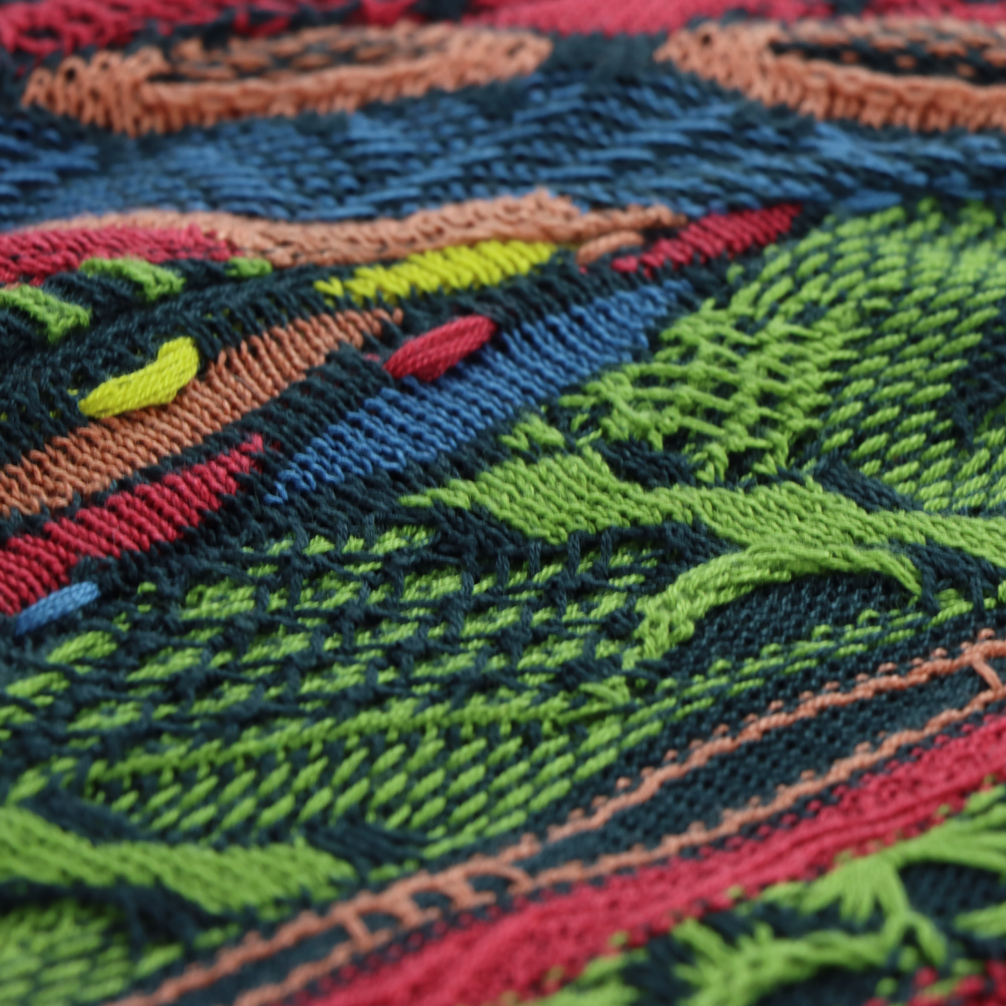 SOUL OF AUSTRALIA Coogi Style Bright Multicoloured Australian Made Knit Sweater (L)