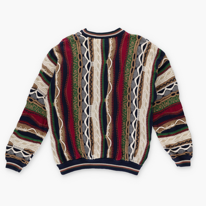 COTTON TRADERS Coogi Style Multicoloured 3D Knit Sweater (L)