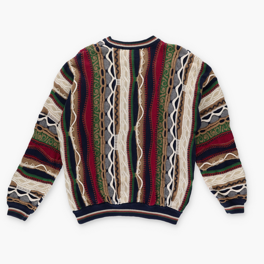 COTTON TRADERS Coogi Style Multicoloured 3D Knit Sweater (L)