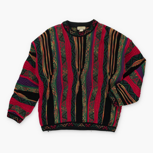 NORM THOMSON X TUNDRA Coogi Style Multicoloured Canada Made Knit Sweater (XL)