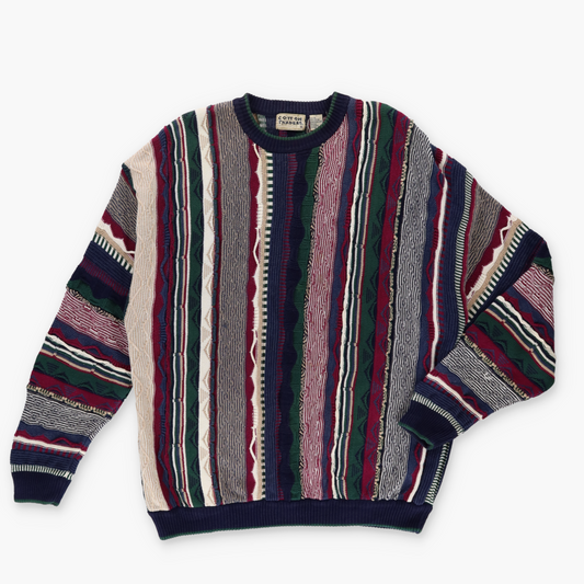 COTTON TRADERS Coogi Style Cool Toned Multicoloured Knit Sweater (XL-XXL)