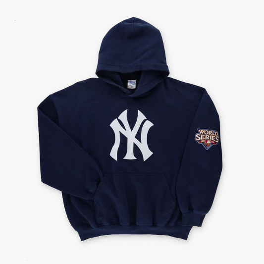 New York Yankees "World Series 2009 Fall Classic" Faux Suede Applique GILDAN Hoodie Sweatshirt (L-XL)