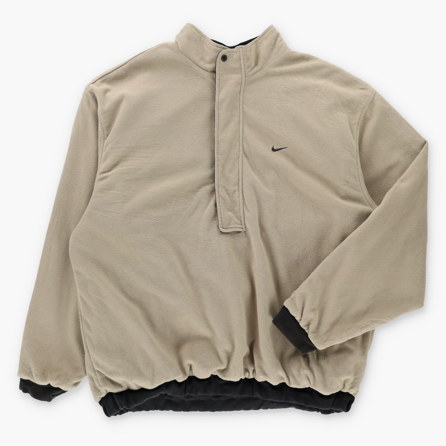 Vintage NIKE Golf 'Therma-Fit' Reversible Beige Fleece & Black Windbreaker 1/2 Zip Pullover Jacket (L) ***COCO Vintage Sole Melbourne