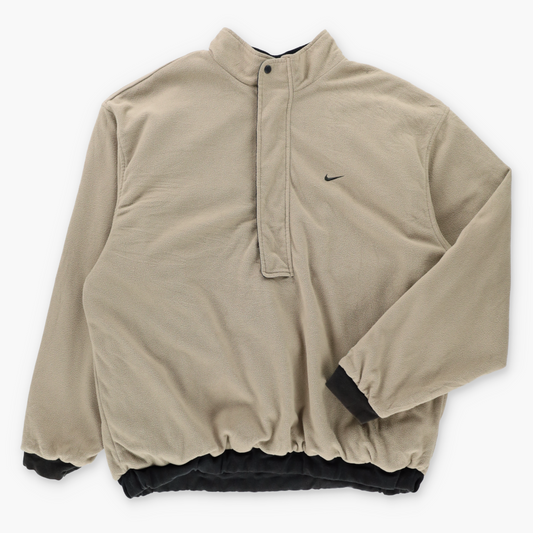Vintage NIKE Golf 'Therma-Fit' Reversible Beige Fleece & Black Windbreaker 1/2 Zip Pullover Jacket (L) ***COCO Vintage Sole Melbourne