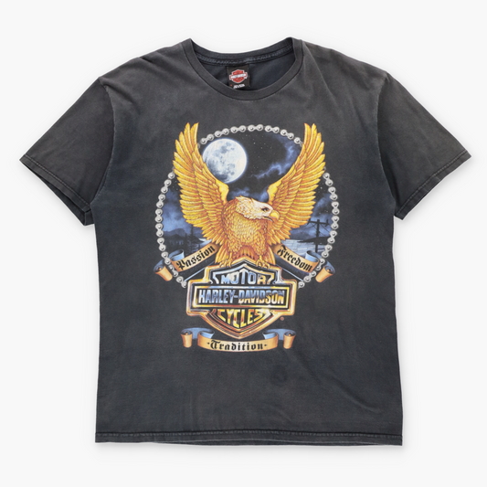 Vintage HARLEY DAVIDSON "Passion Freedom Tradition" Cement City Michigan Faded Tee (L) ***COCO Vintage Sole Melbourne