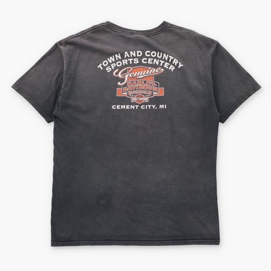 Vintage HARLEY DAVIDSON "Passion Freedom Tradition" Cement City Michigan Faded Tee (L) ***COCO Vintage Sole Melbourne