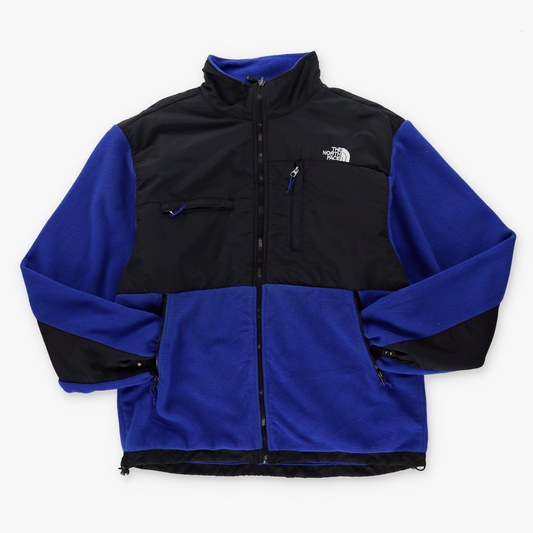 THE NORTH FACE Embroidered Logo Blue & Black Fleece Zip Up Jacket (XXL)