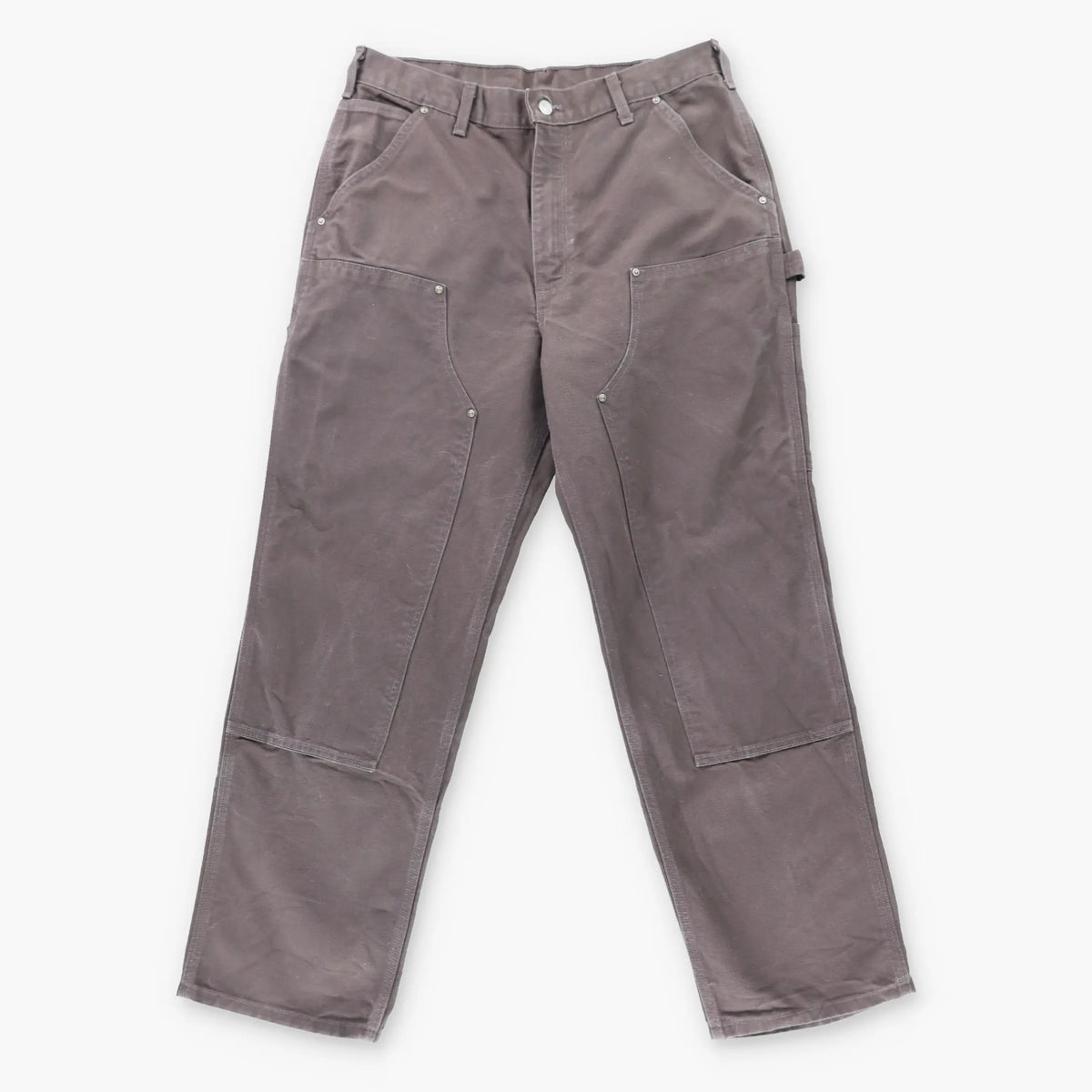 Vintage CARHARTT B136-DKB 'Loose Fit' Brown Carpenter Panel Canvas Pants (34 x 32)