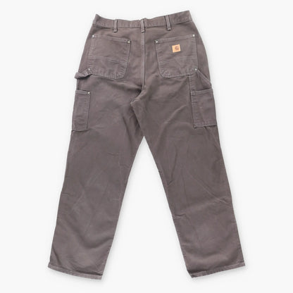 Vintage CARHARTT B136-DKB 'Loose Fit' Brown Carpenter Panel Canvas Pants (34 x 32)