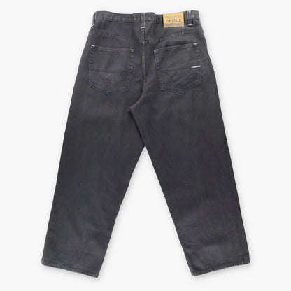 Vintage SOUTHPOLE Y2K Black Dark Wash Wide Denim Jeans (36)