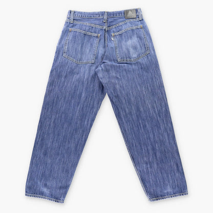 Vintage SILVER TAB LEVI'S Baggy Yellow Stitch Blue Jeans (34 x 34)