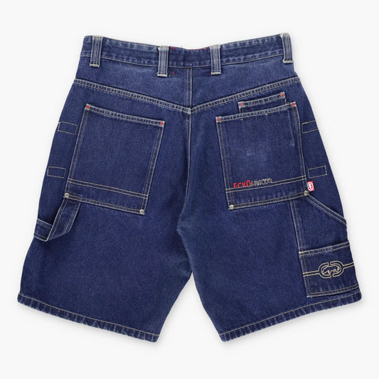 Vintage ECKO UNLTD Y2K Red & Blue Jorts Embroidered Jean Shorts (34)