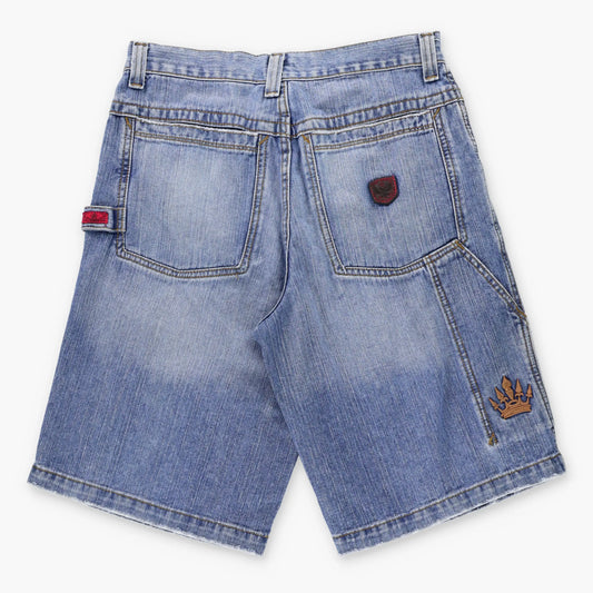 Vintage JNCO JEANS Y2K Embroidered Jorts Patch  Denim Jean Shorts (32)