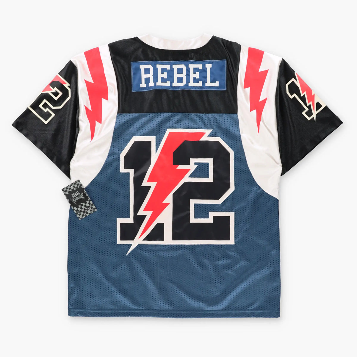 REBEL VENGEANCE #12 Lightning Bolts Blue And Black Jersey With Original Tag (XXL)