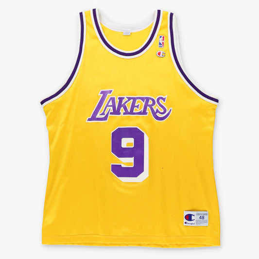 Vintage 90s CHAMPION Lakers NBA Nick Van Exel #9 Basketball Jersey (L TALL)