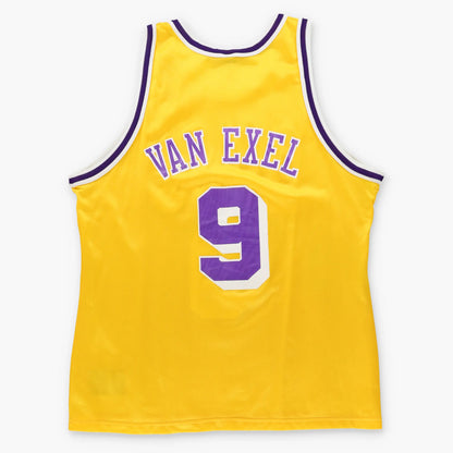 Vintage 90s CHAMPION Lakers NBA Nick Van Exel #9 Basketball Jersey (L TALL)