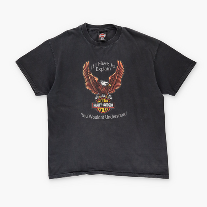 1996 Vintage HARLEY DAVIDSON 'If I Have To Explain' Chicago Motorcycle Tee (XL)