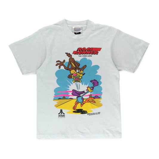 1986 ROAD RUNNER Cartoon Video Game White Tee (S)