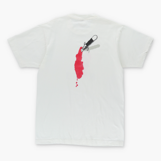 Vintage 'Mystery!' TV Promo Edward Gorey Knife Backstab Single Stitch T-Shirt (L)