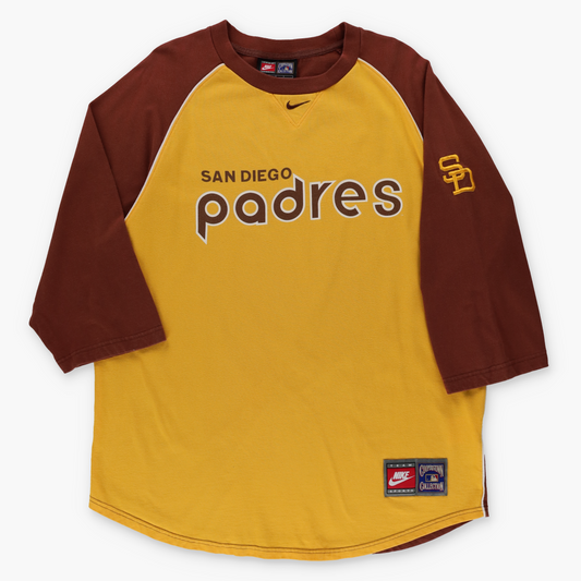 NIKE San Diego Padres Embroidered Centre Swoosh Korean Made MLB Raglan Tee (L-XL TALL)