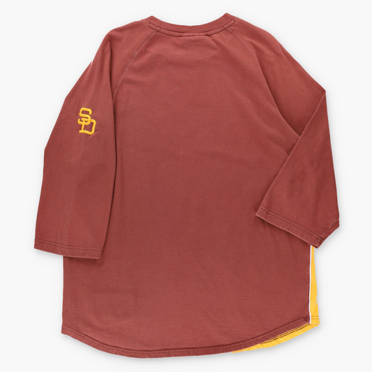 NIKE San Diego Padres Embroidered Centre Swoosh Korean Made MLB Raglan Tee (L-XL TALL)