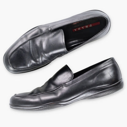 PRADA Sport Slip On Black Leather Loafers (Men's 9.5) - Vintage Sole Melbourne