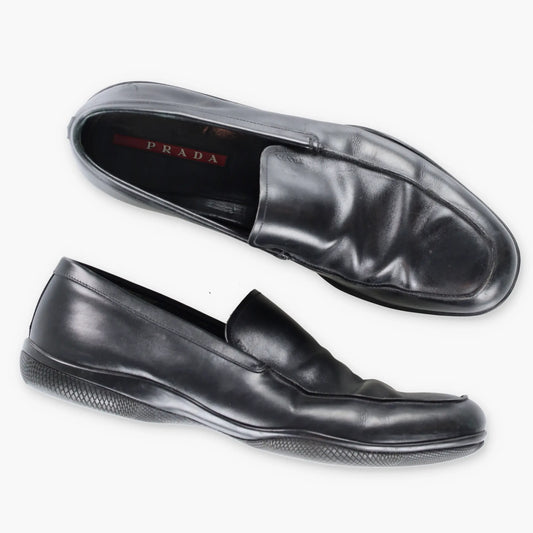 PRADA Sport Slip On Black Leather Loafers (Men's 9.5) - Vintage Sole Melbourne