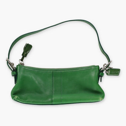 COACH 7461 Vintage Hampton Mini Demi Baguette Kelly Green Leather Bag