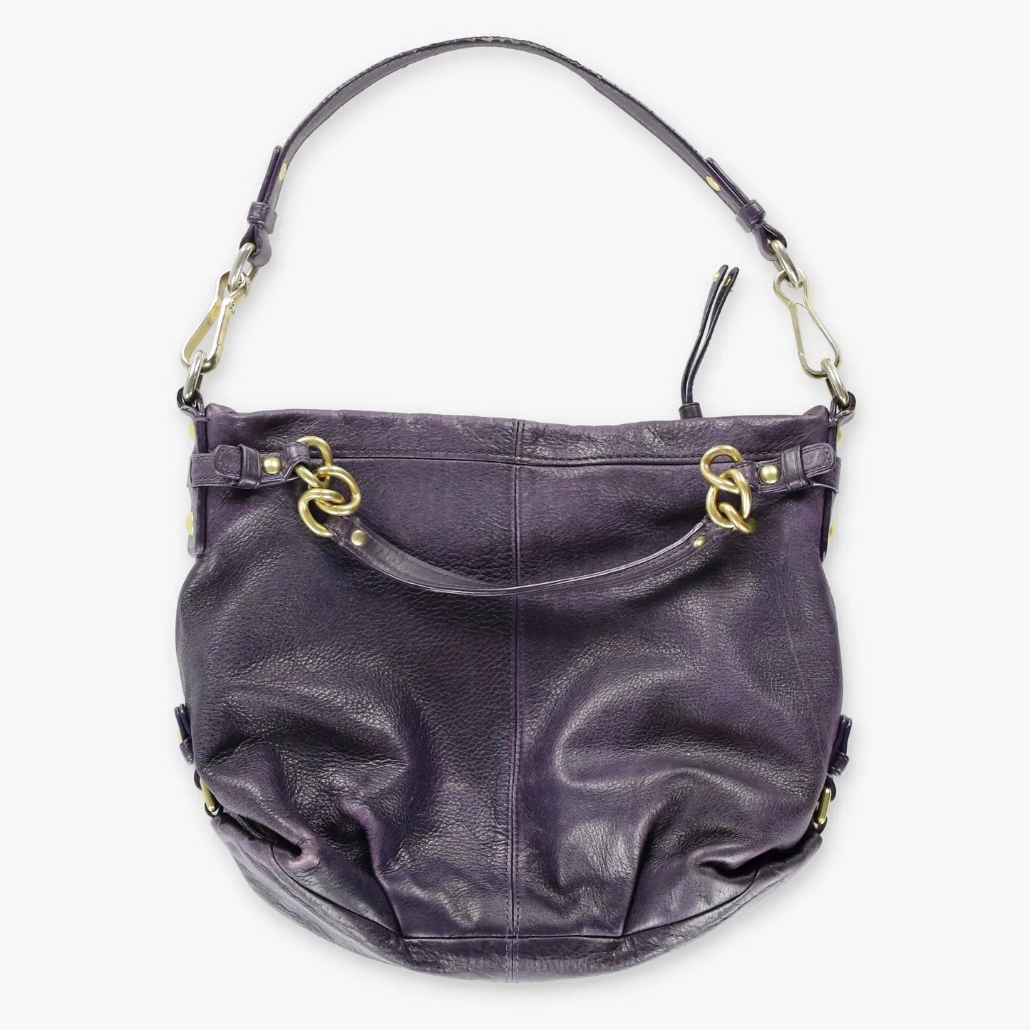 COACH Vintage Pebbled Leather 'Brooke' 14142 Hobo Purple & Gold Bag Vintage Sole Melbourne