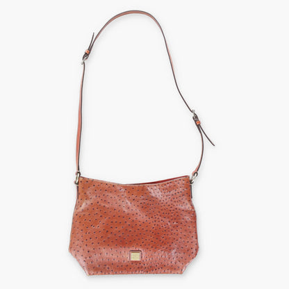 DOONEY & BOURKE Embossed Ostrich Brown Cross Body Leather Bag