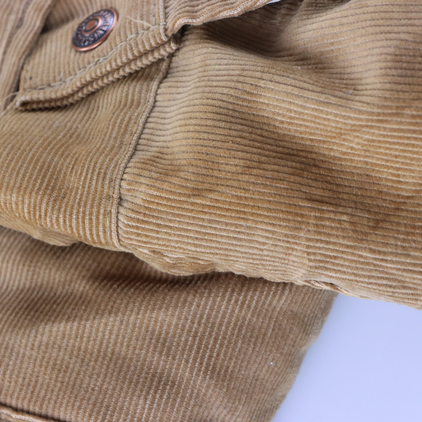 LEVI'S 80s Corduroy Sherpa Lined Tan Brown USA Made Jacket (M)