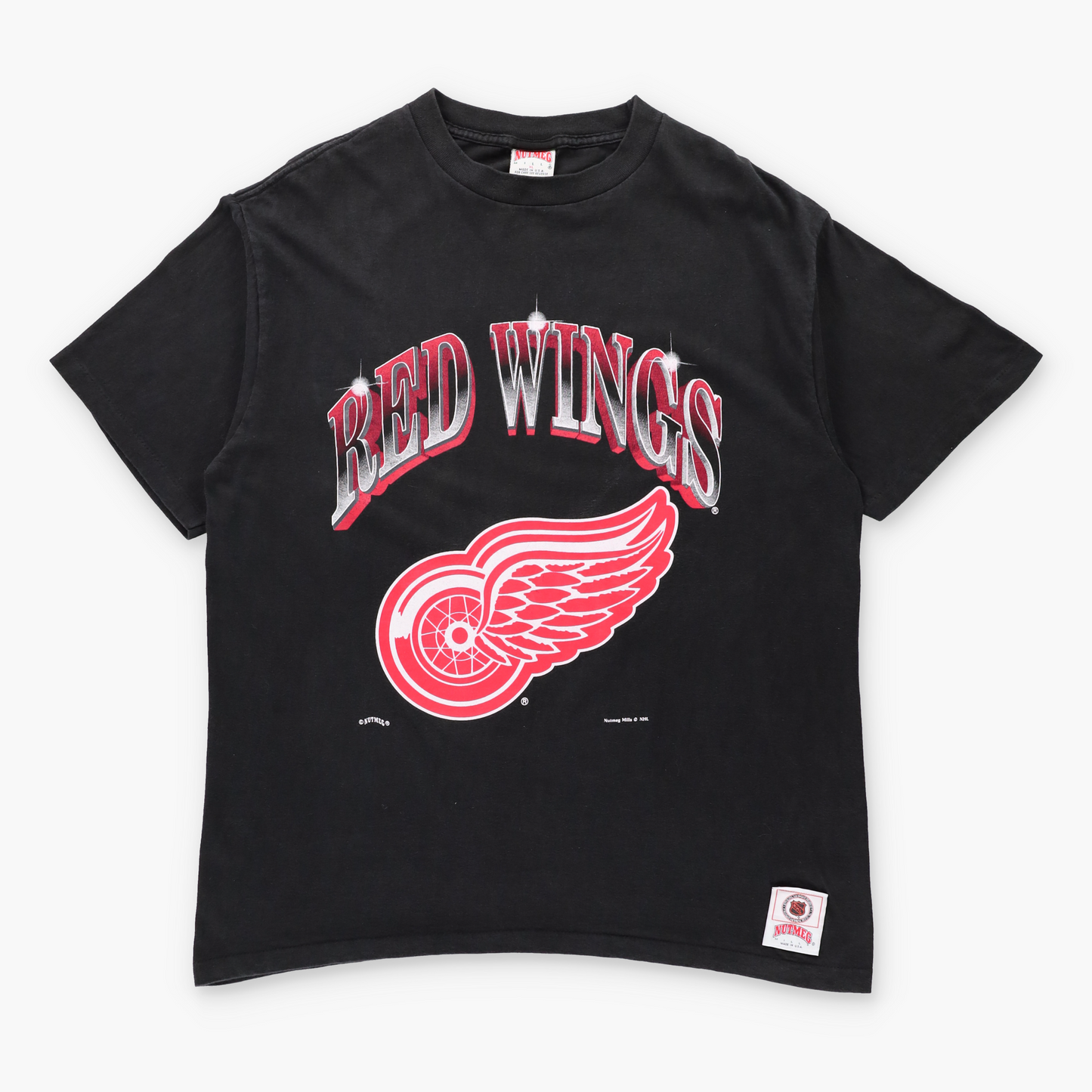 Vintage DETROIT RED WINGS NHL Black USA Made Single Stitch Hockey Tee (XL) ***COCO Vintage Sole Melbourne