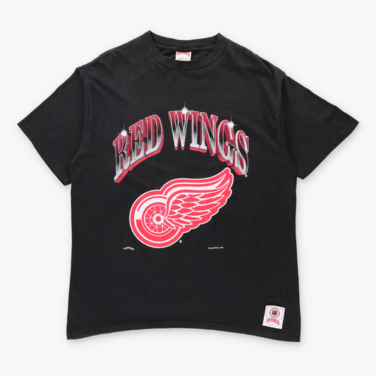 Vintage DETROIT RED WINGS NHL Black USA Made Single Stitch Hockey Tee (XL) ***COCO Vintage Sole Melbourne
